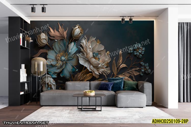 Tranh dán tường Hoa 3D- ADHH3D250109--28P - Tranh tường chất lượng cao